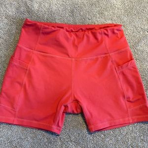 Coral color gym shorts